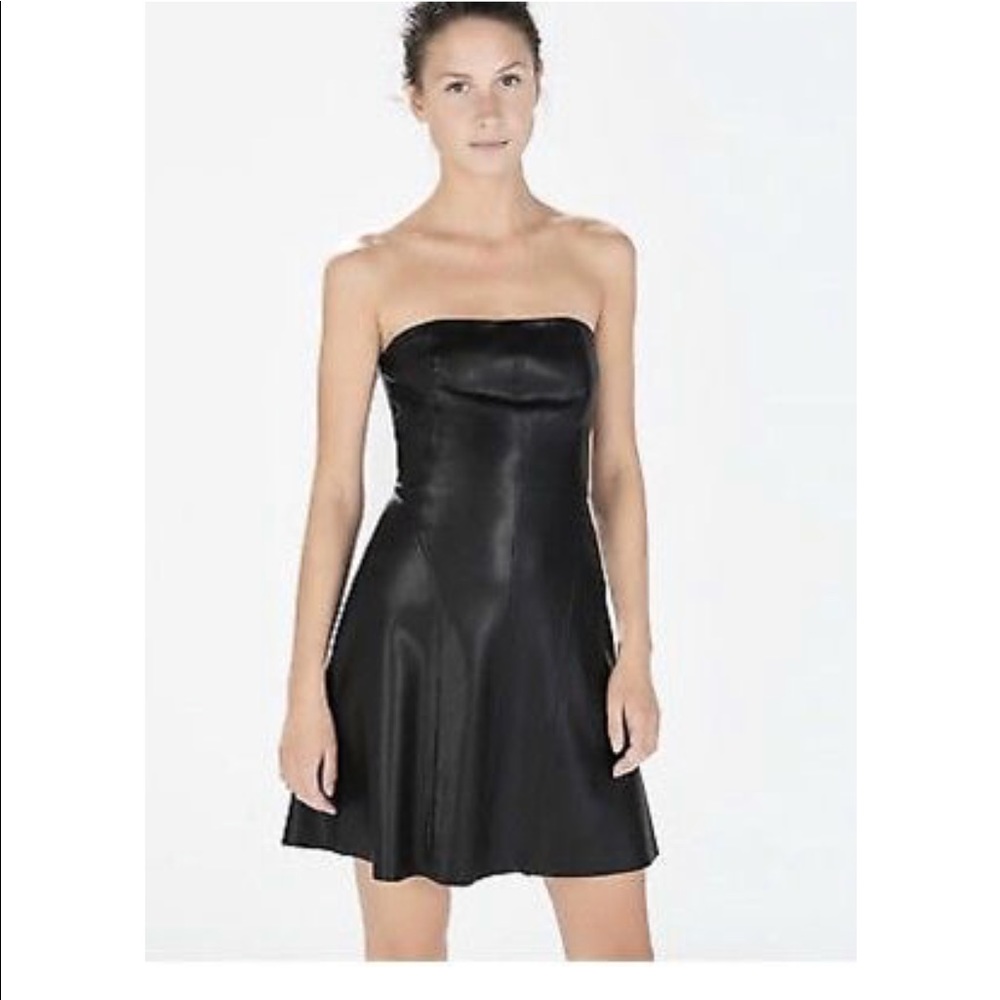 Zara faux leather vegan  mini dress